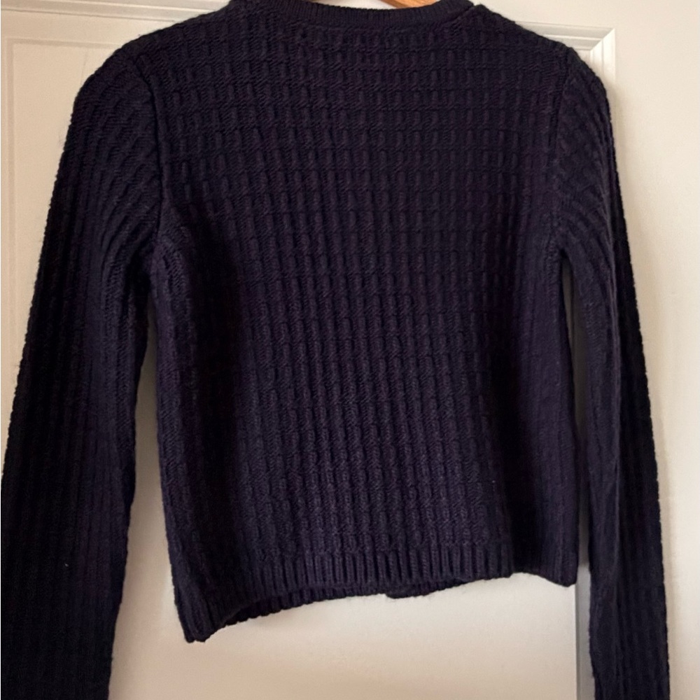 Mango Dark Blue Textured Sweater